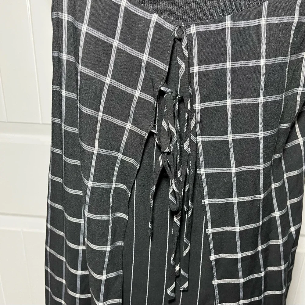 SVILU black white windowpane patterned midi dress women’s large - Picture 6 of 12